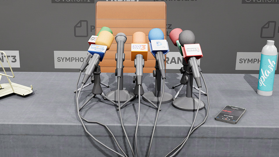 Press conference podium practice venue