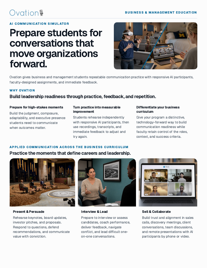 Cover of the Ovation Business and Management Education Overview