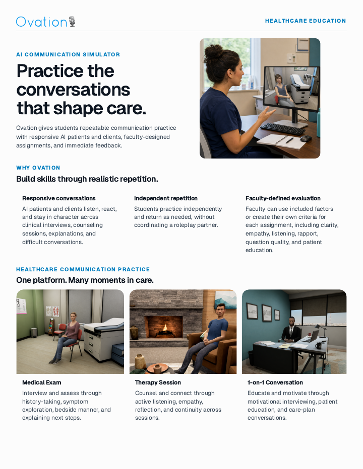 Cover of the Ovation Healthcare Education Overview