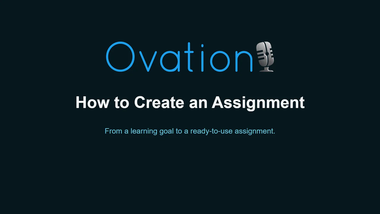 Title card of the assignment tutorial video
