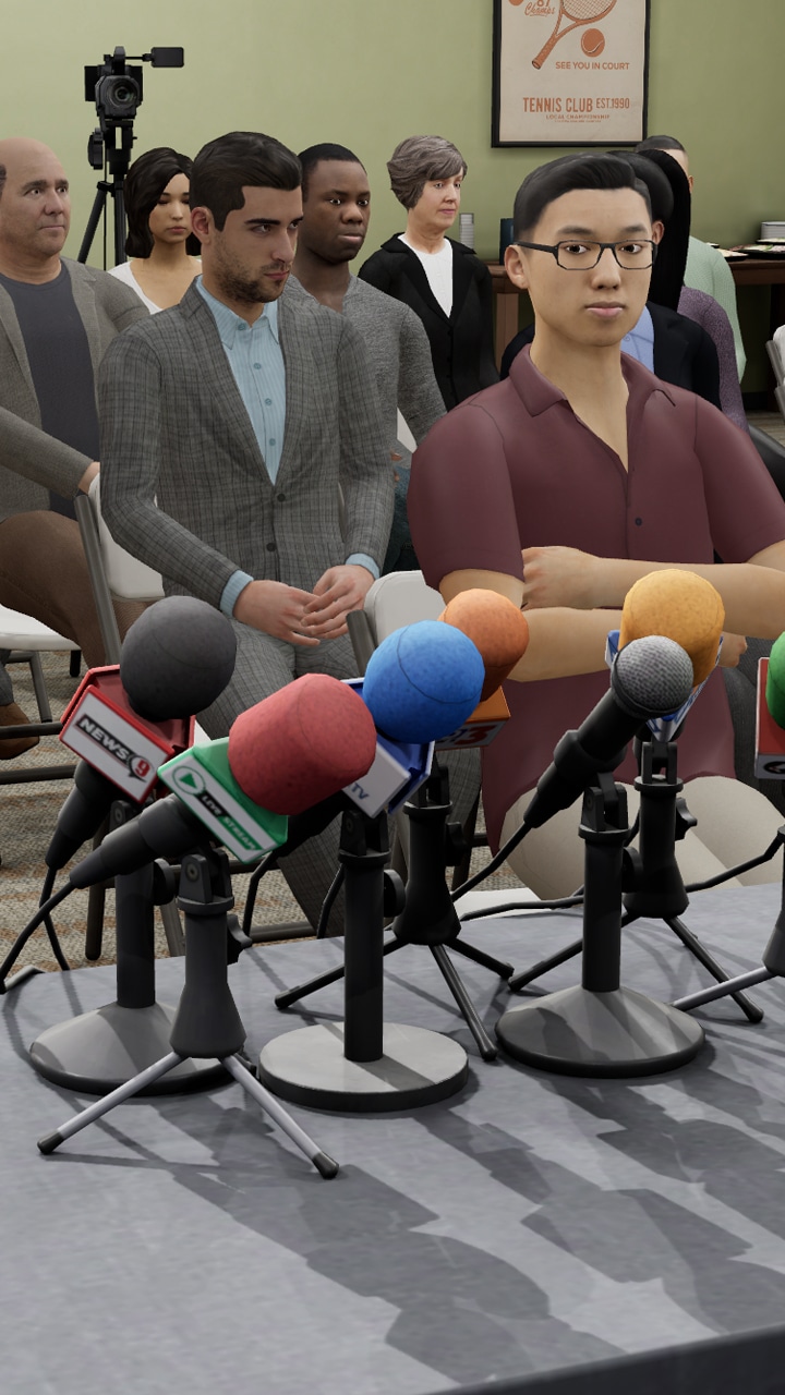 Press Conference scenario in Ovation