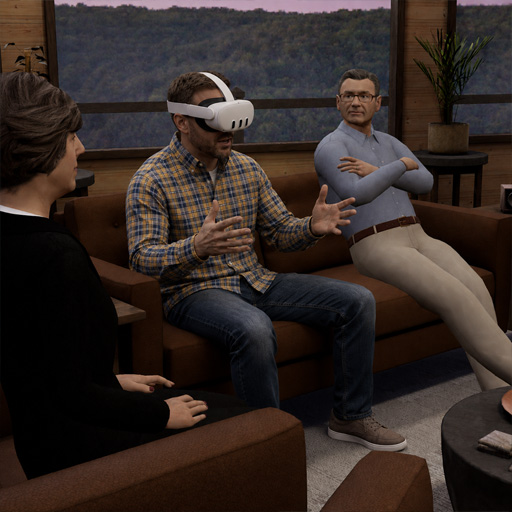 Two-person roleplay setup with a responsive conversation partner.