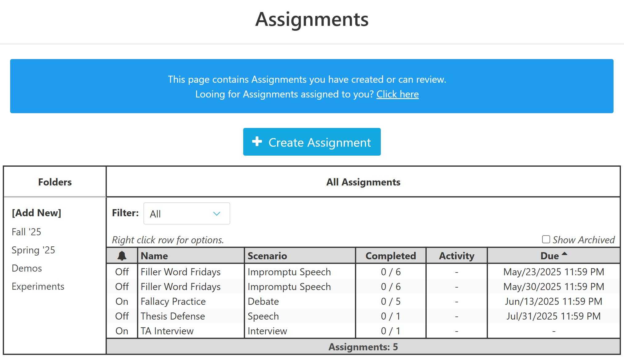 Custom Assignments